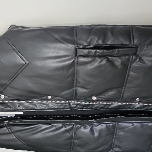 NWT 7 for All Mankind Black Faux Leather Long Puffer Vest Extra Small - Picture 9 of 15